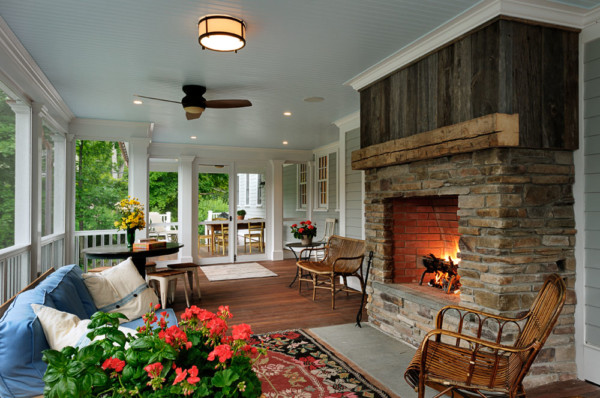 Fireplace on Screened Porch