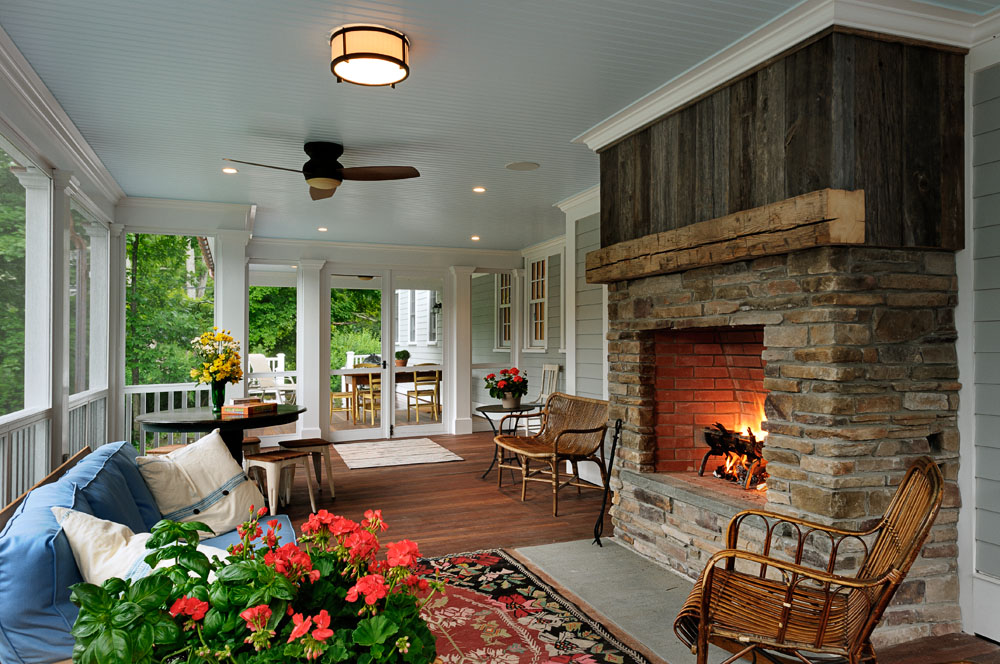 Porch With Fireplace
