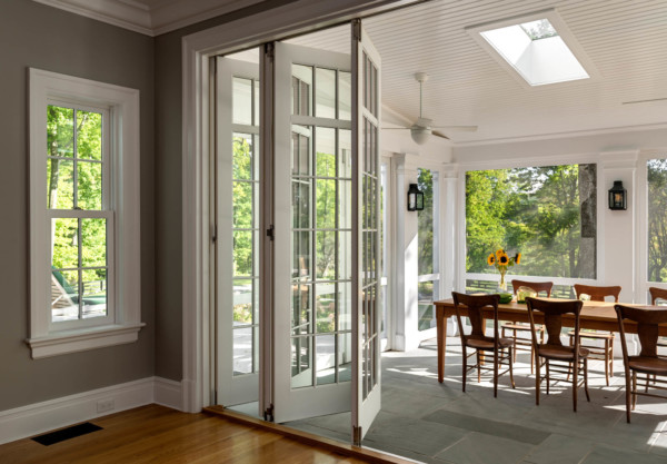 Screened Porch with Folding Glass Doors