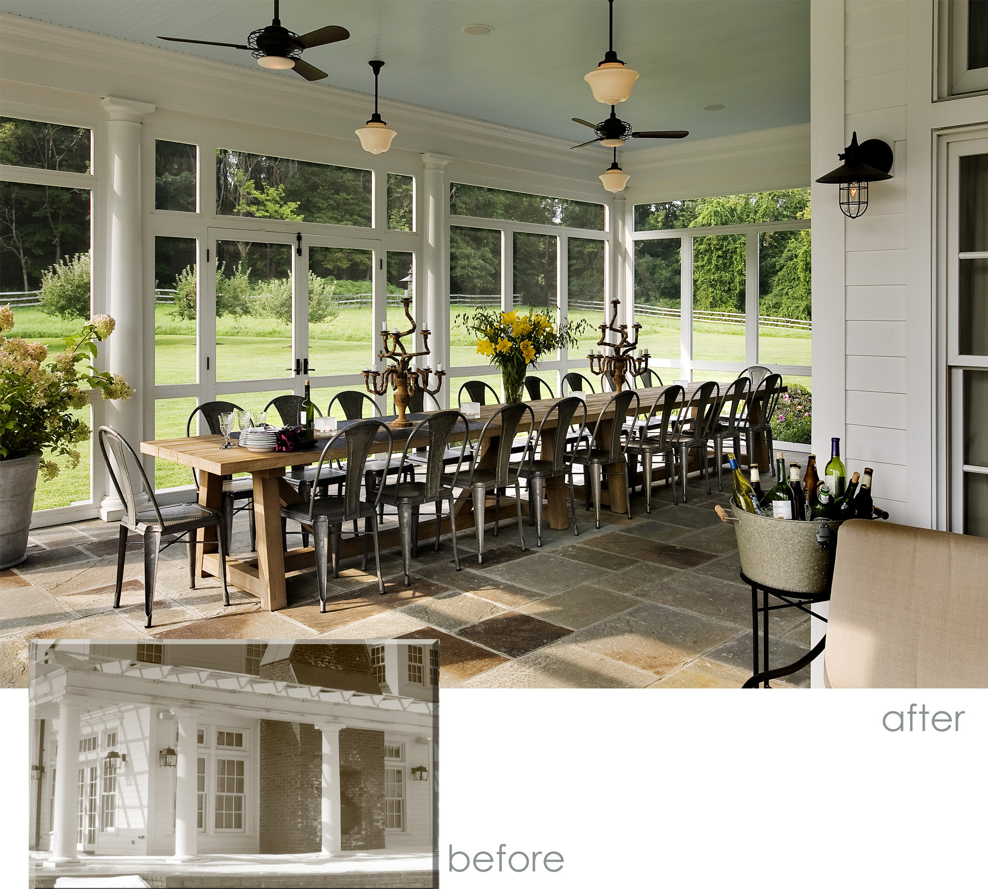 Screened Porch Before and After