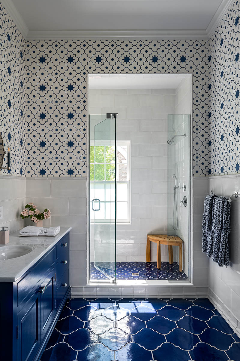 Blue Tiled Shower