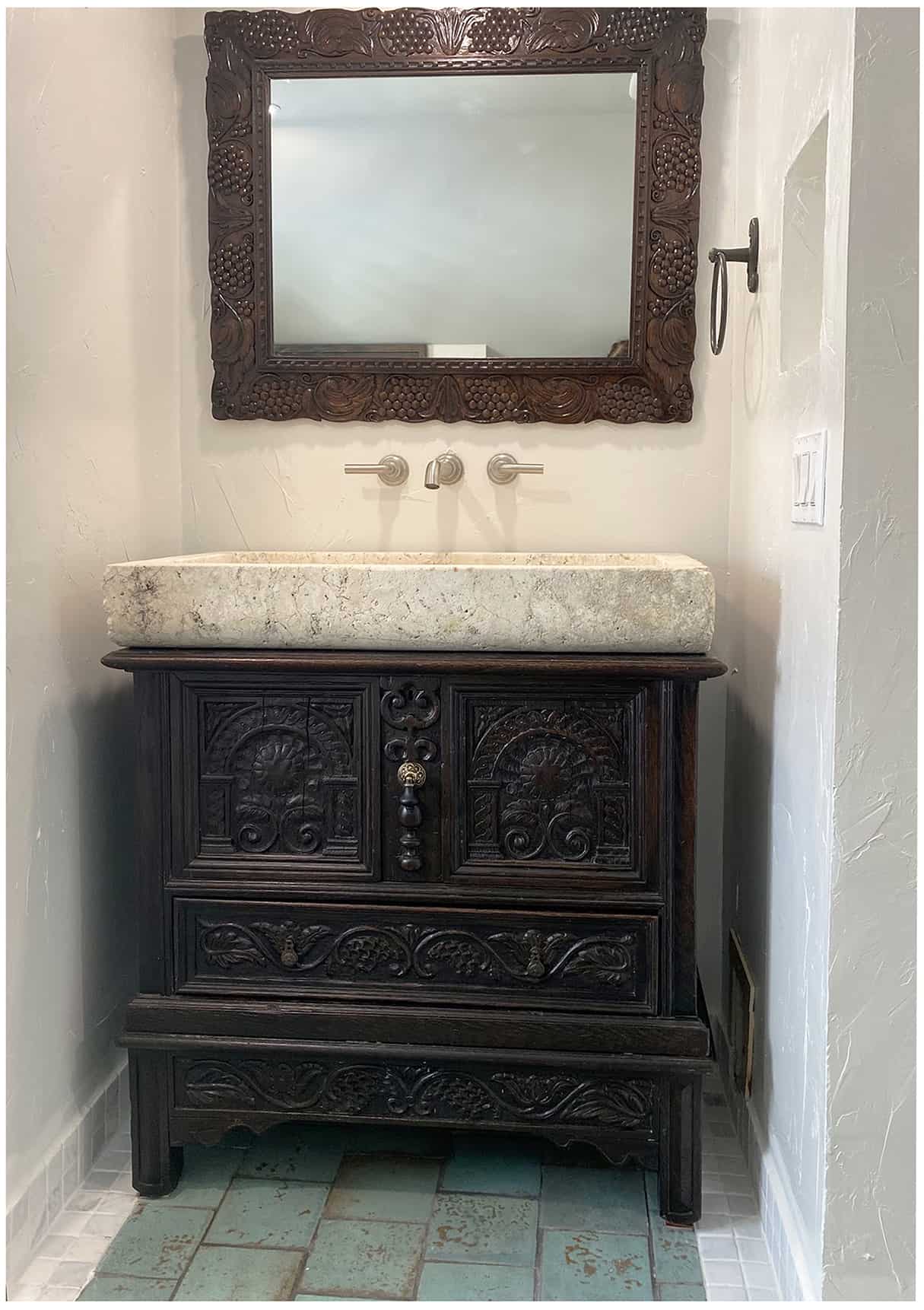 Vanity Made From Salvaged Furniture