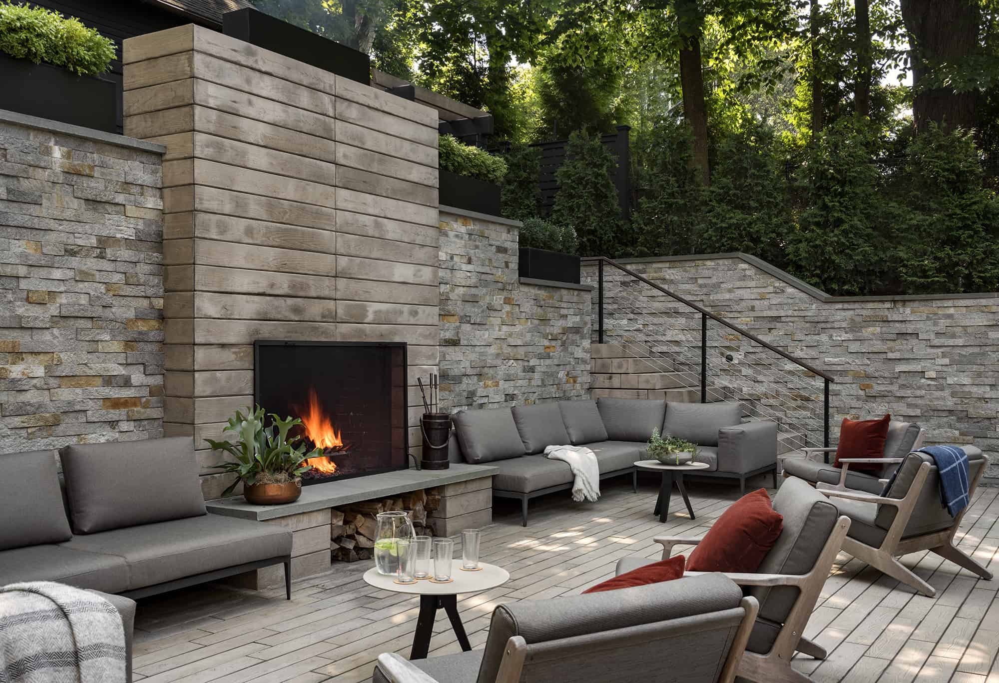 Outdoor Fireplace With Seating