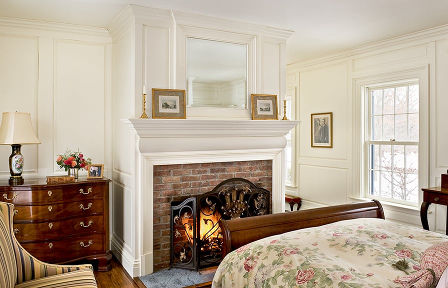 Guest Bedroom with Fireplace